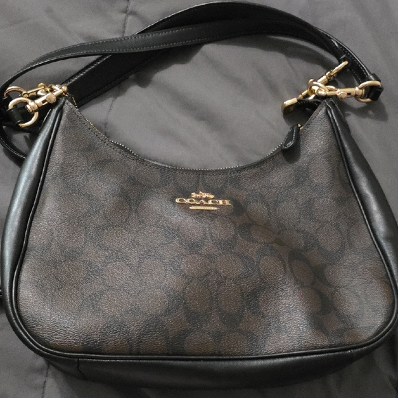 Coach Handbags - Coach Signature Brown and Black Shoulder Bag